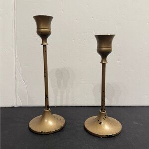 Candlesticks taper style in gold coloring vintage style